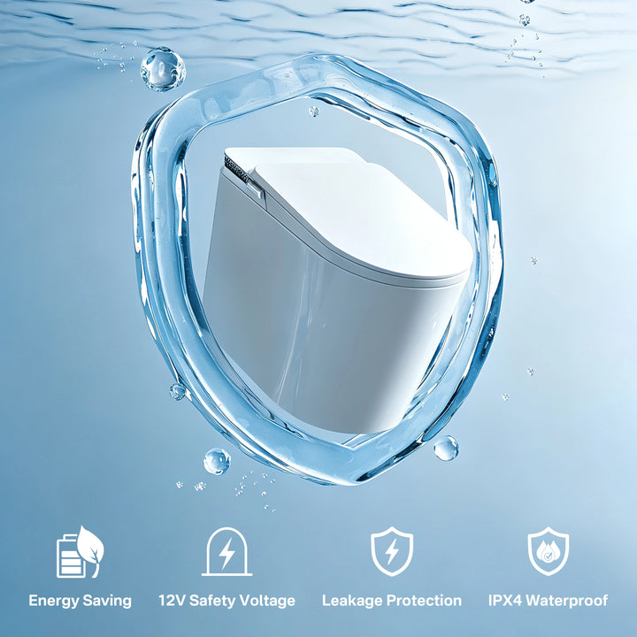 Oslo 17" Comfort Height Smart Toilet with Auto Lid, Foam Shield, UV Nozzle and Feminine Wash