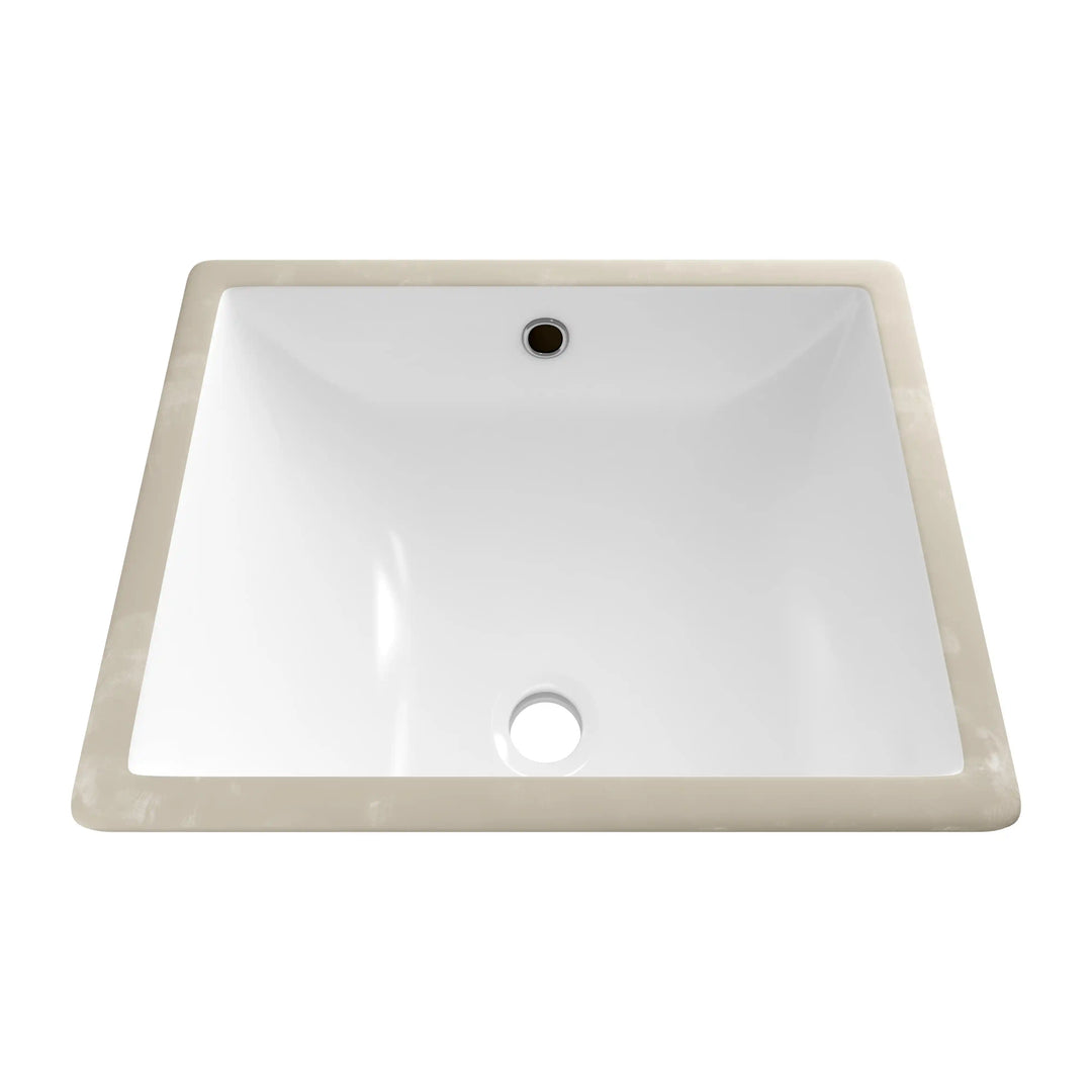 Denbigh 18" Rectangular Undermount Vitreous China Bathroom Sink in White with Overflow