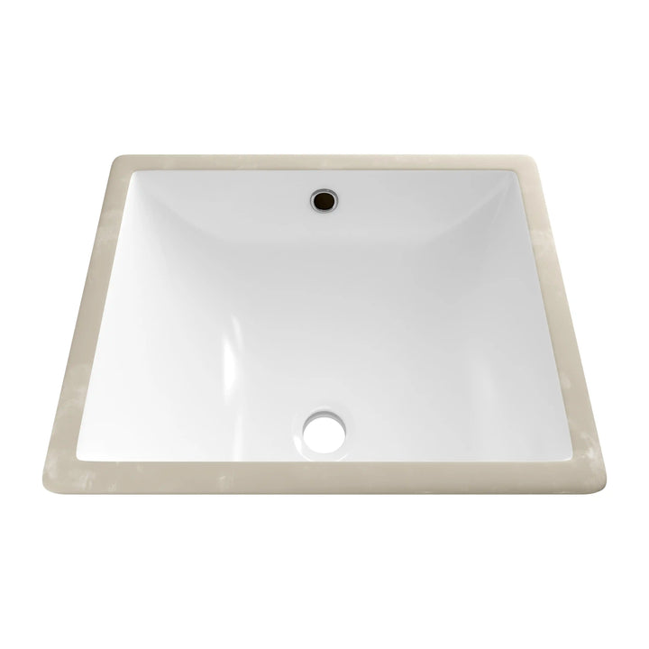 Denbigh 18" Rectangular Undermount Vitreous China Bathroom Sink in White with Overflow