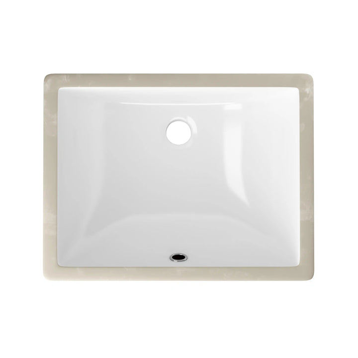 Denbigh 18" Rectangular Undermount Vitreous China Bathroom Sink in White with Overflow