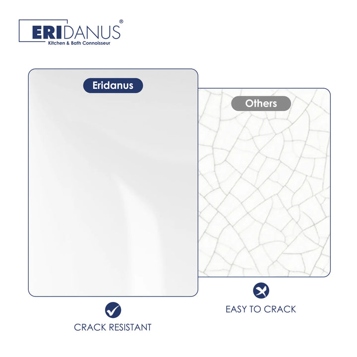 Eridanus crack-resistant white ceramic sink surface comparison