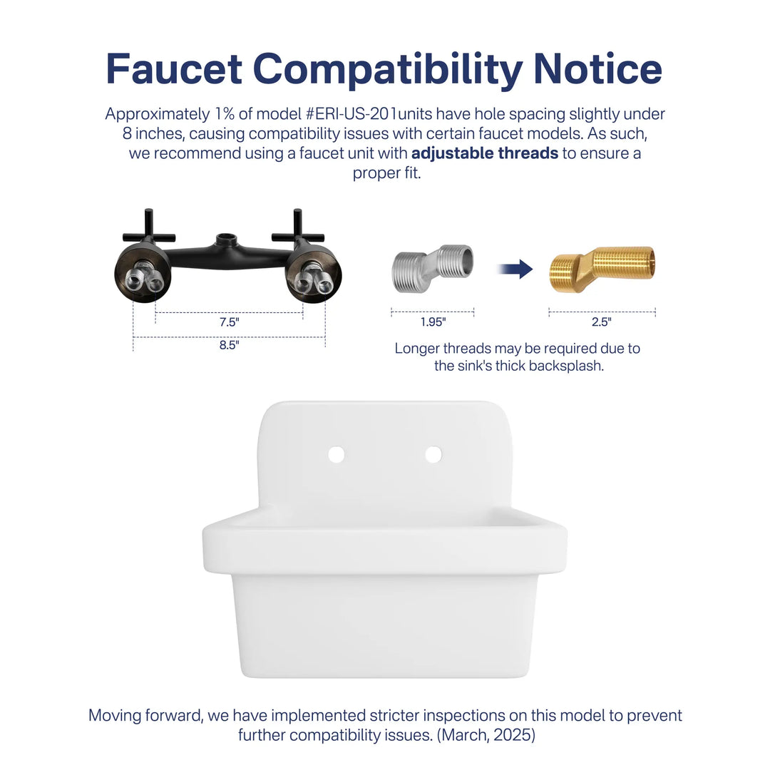 White high back utility laundry sink faucet compatibility guide