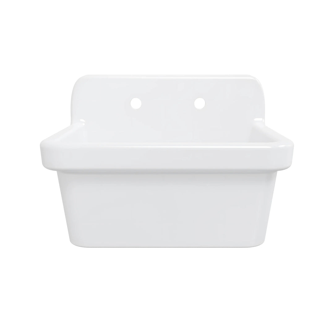 Mason 24" Ceramic Wall Mount / Deck Mount Laundry Utility Sink in Crisp White