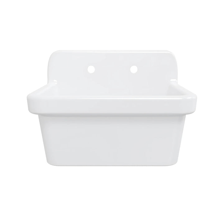 Mason 24" Ceramic Wall Mount / Deck Mount Laundry Utility Sink in Crisp White