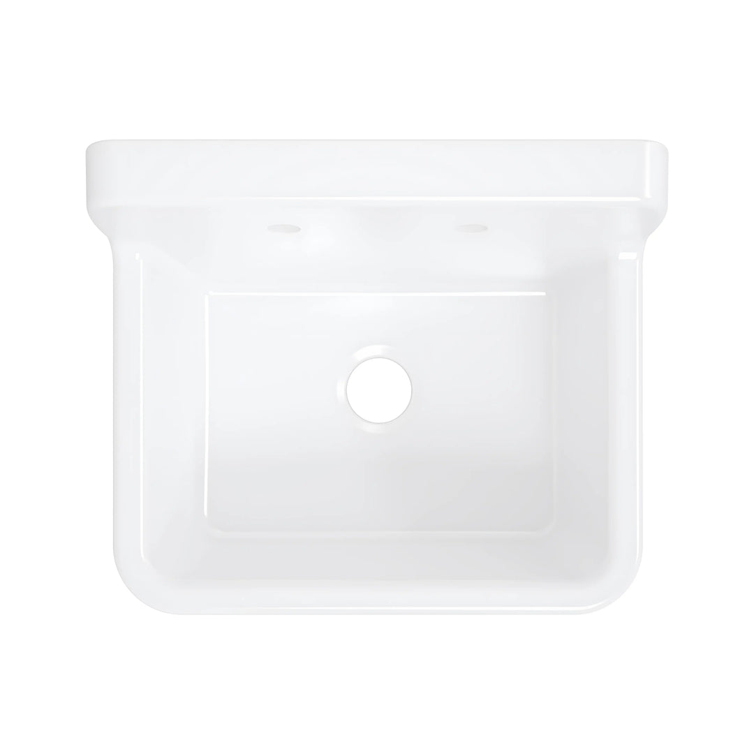 Mason 24" Ceramic Wall Mount / Deck Mount Laundry Utility Sink in Crisp White