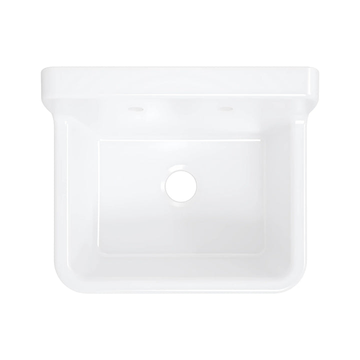 Mason 24" Ceramic Wall Mount / Deck Mount Laundry Utility Sink in Crisp White