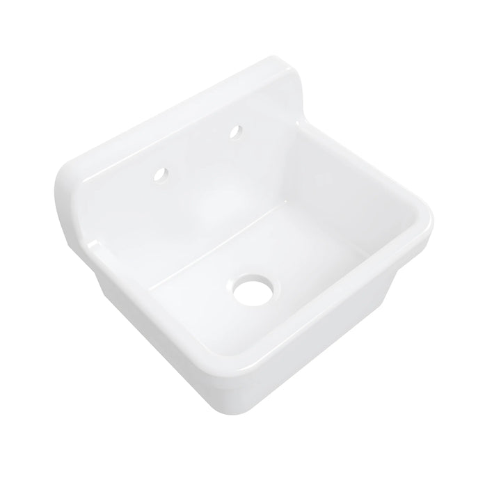 Mason 24" Ceramic Wall Mount / Deck Mount Laundry Utility Sink in Crisp White