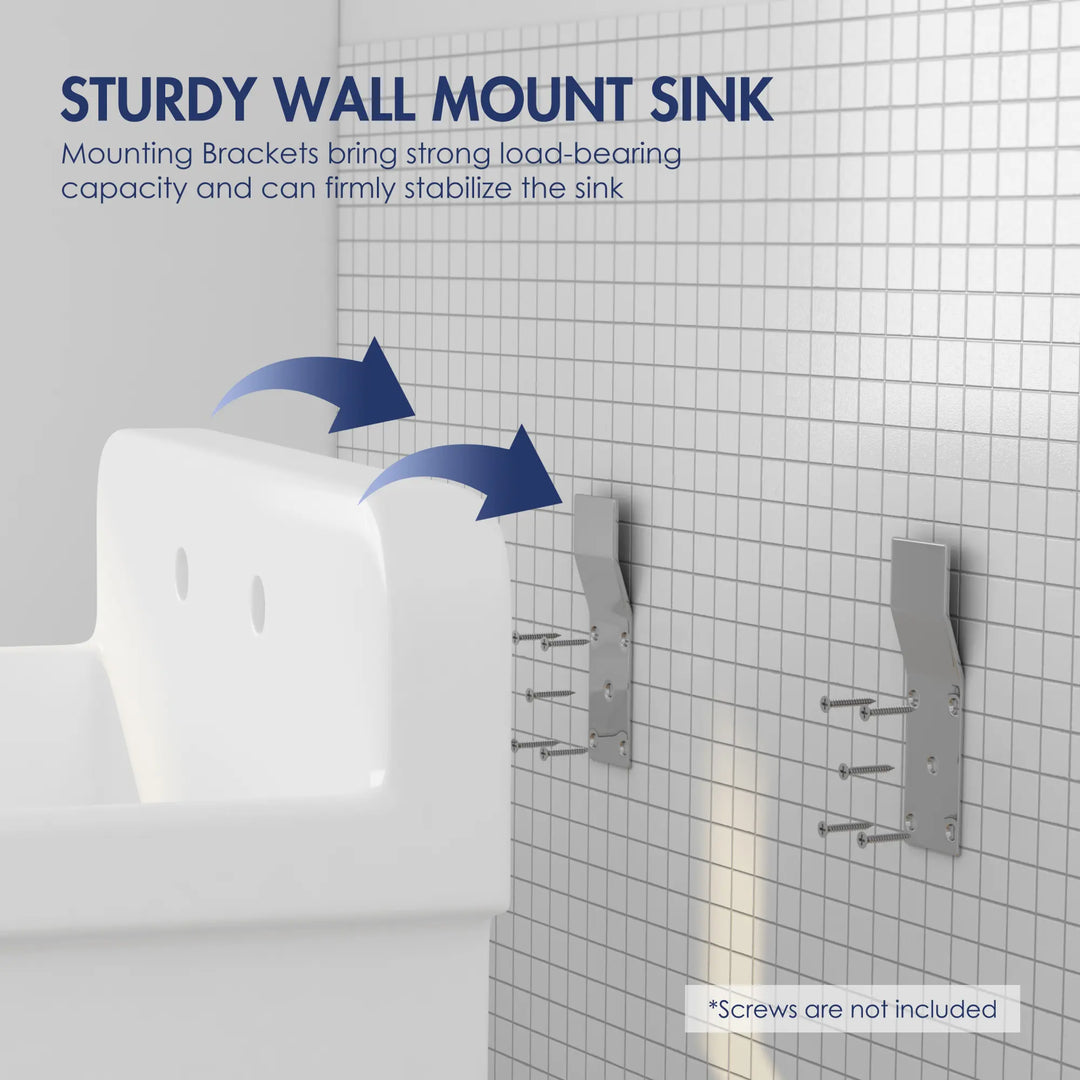 Sturdy wall mount sink installation with load-bearing brackets