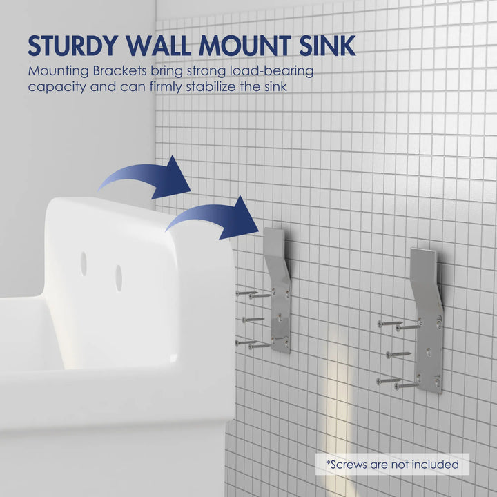 Sturdy wall mount sink installation with load-bearing brackets
