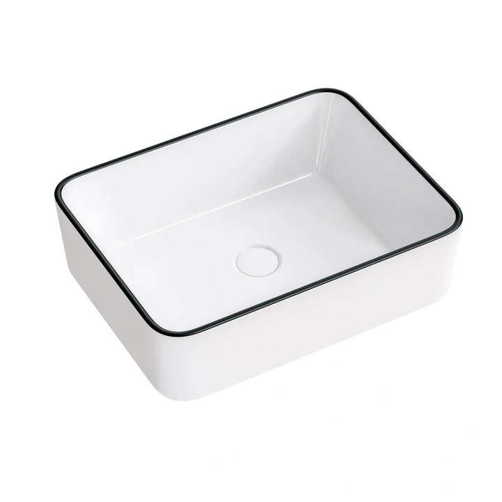 Durable vitreous china sink with sloped fast drainage design.
