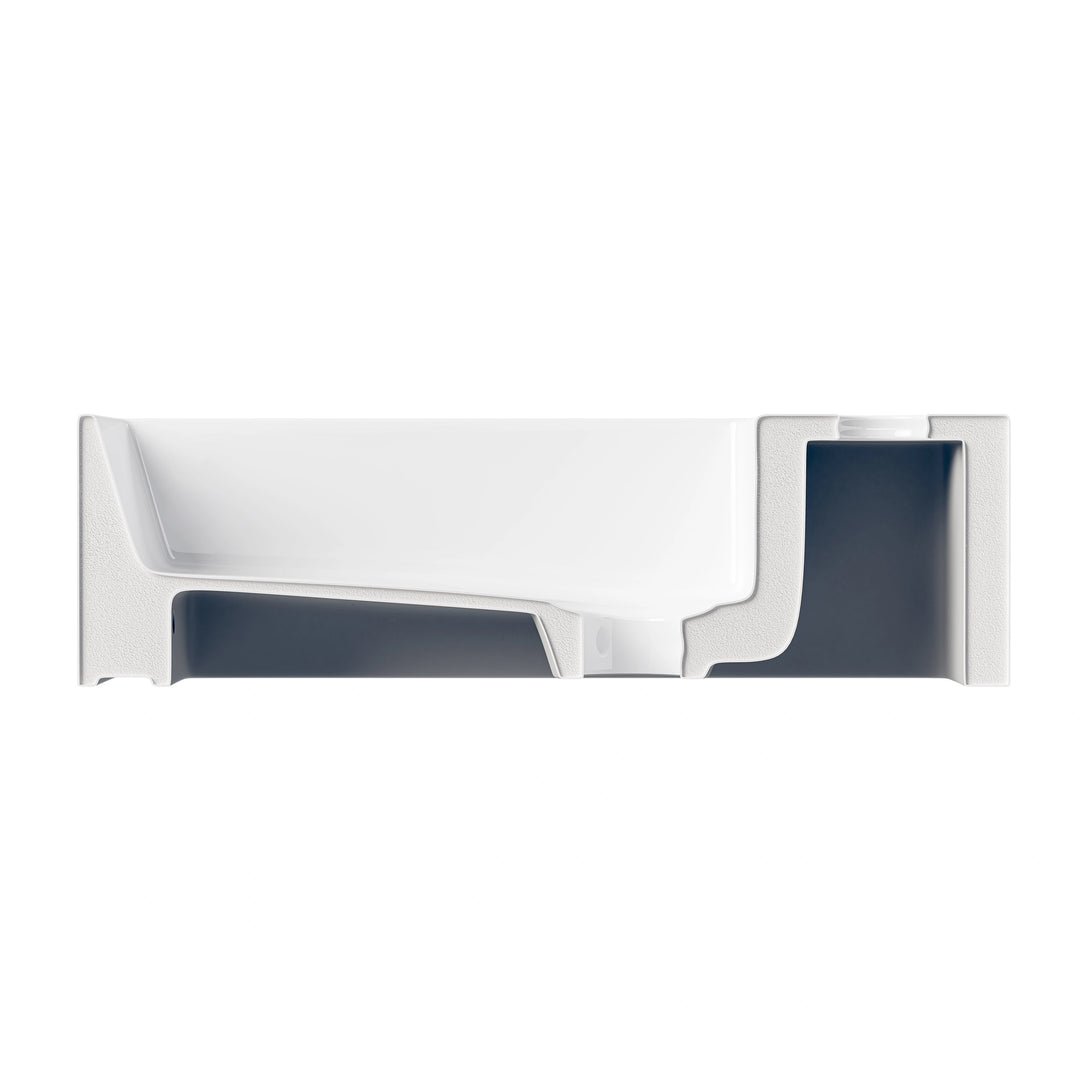 Denbigh 19.5" W x 10" D Vitreous China Rectangular Vessel Bathroom Sink with Faucet Hole
