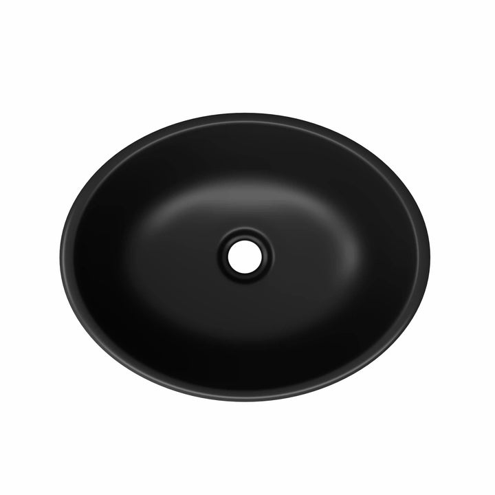 Eclisse 16" Oval Vessel Vitreous China Bathroom Sink with Multiple Colors