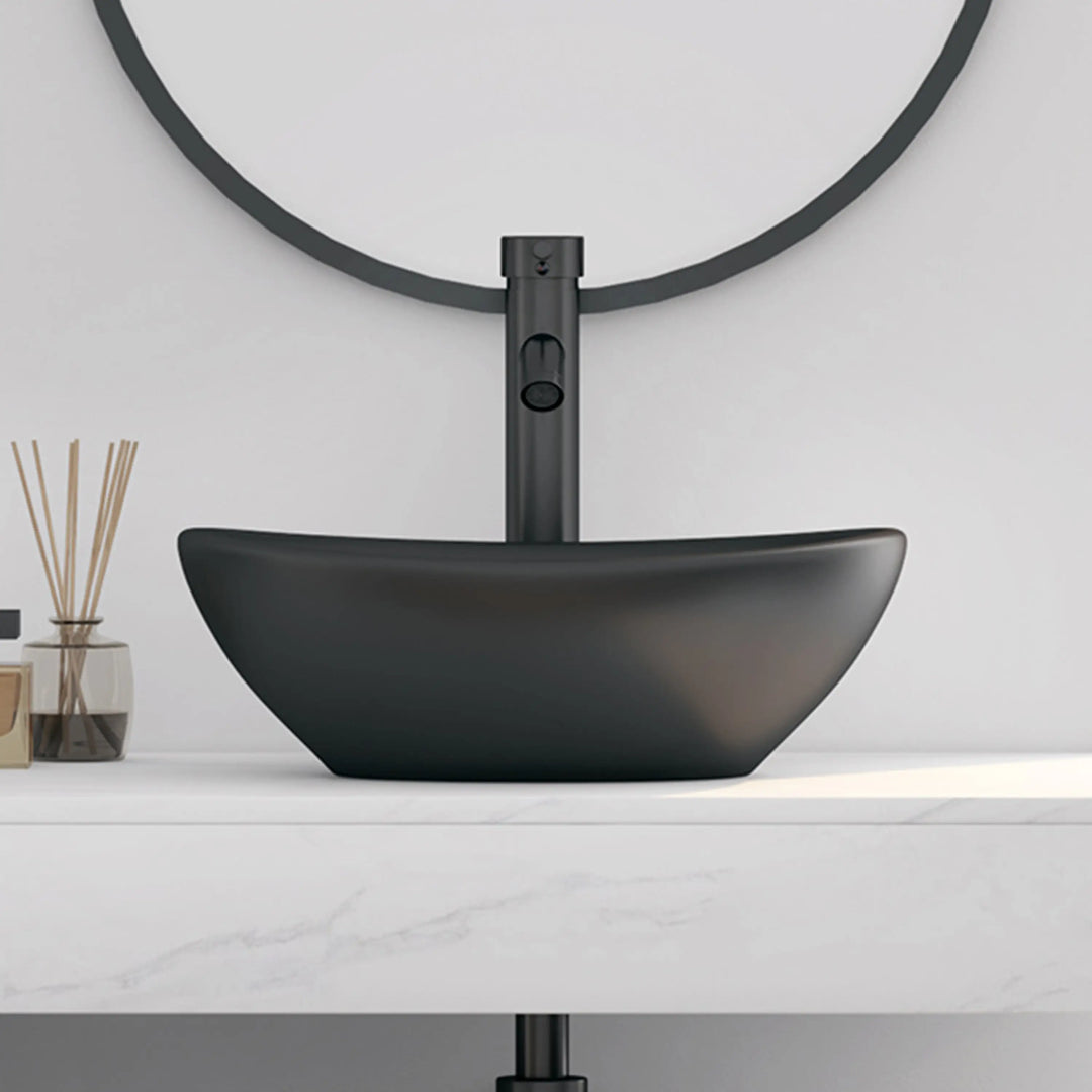 Eclisse 16" Oval Vessel Vitreous China Bathroom Sink with Multiple Colors