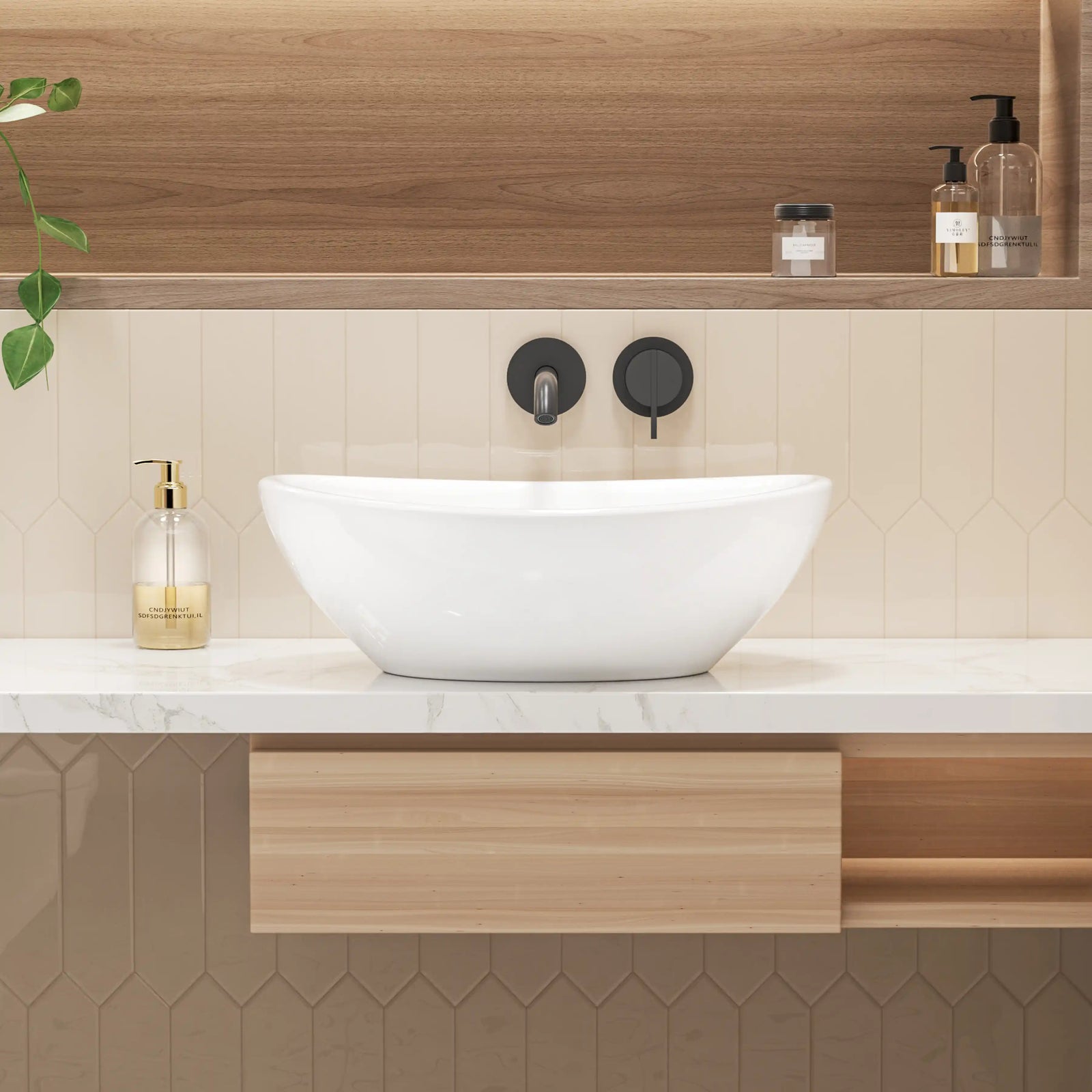 White oval boat-shaped ceramic vessel sink for modern bathroom.#color_white