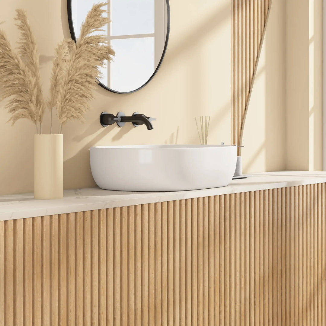 Salerno Oval Vessel White Porcelain Bathroom Sink Available in Multiple Sizes