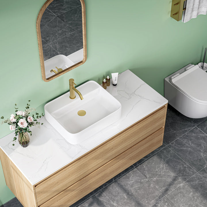 Denbigh 19.5" W x 15.7" D Rectangular Vitreous China Vessel Bathroom Sink