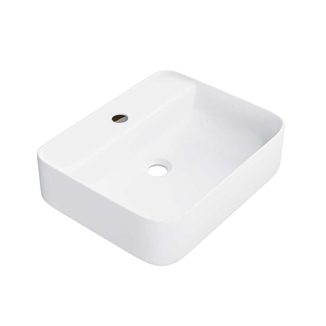 Denbigh 19.5" W x 15.7" D Rectangular Vitreous China Vessel Bathroom Sink