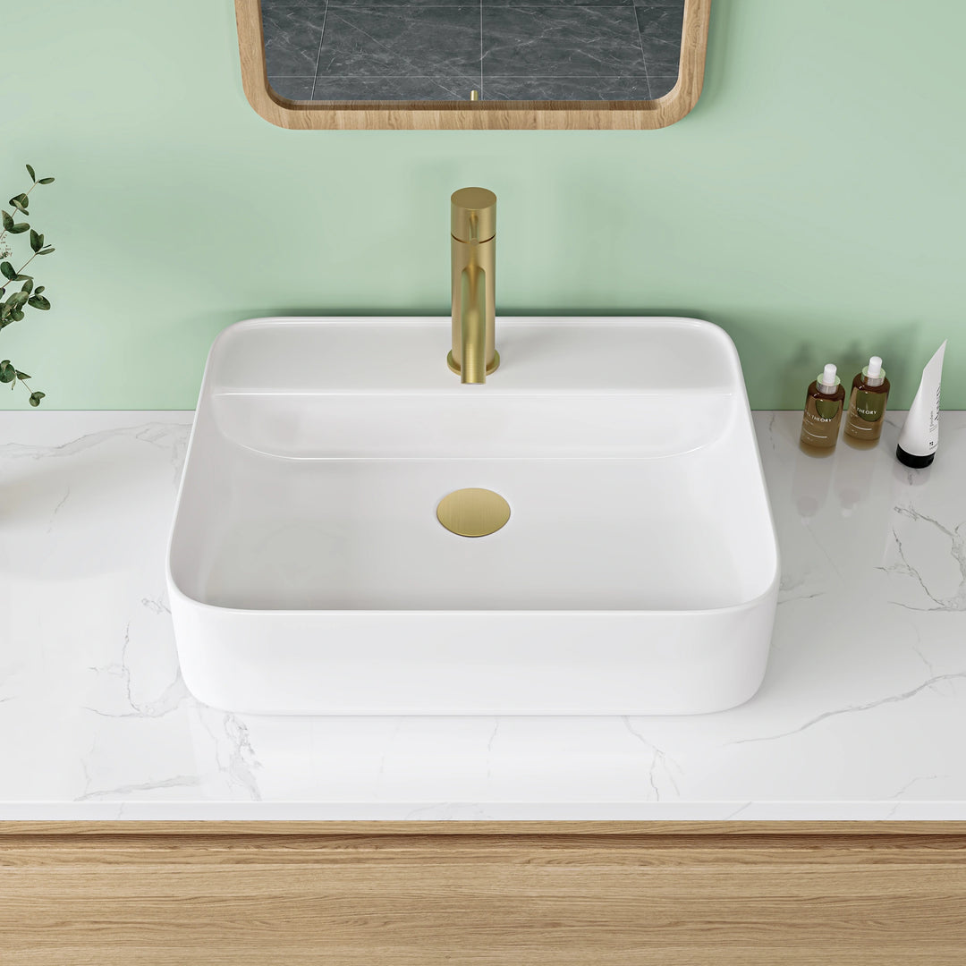 Denbigh 19.5" W x 15.7" D Rectangular Vitreous China Vessel Bathroom Sink