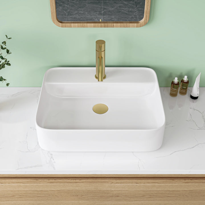 Denbigh 19.5" W x 15.7" D Rectangular Vitreous China Vessel Bathroom Sink