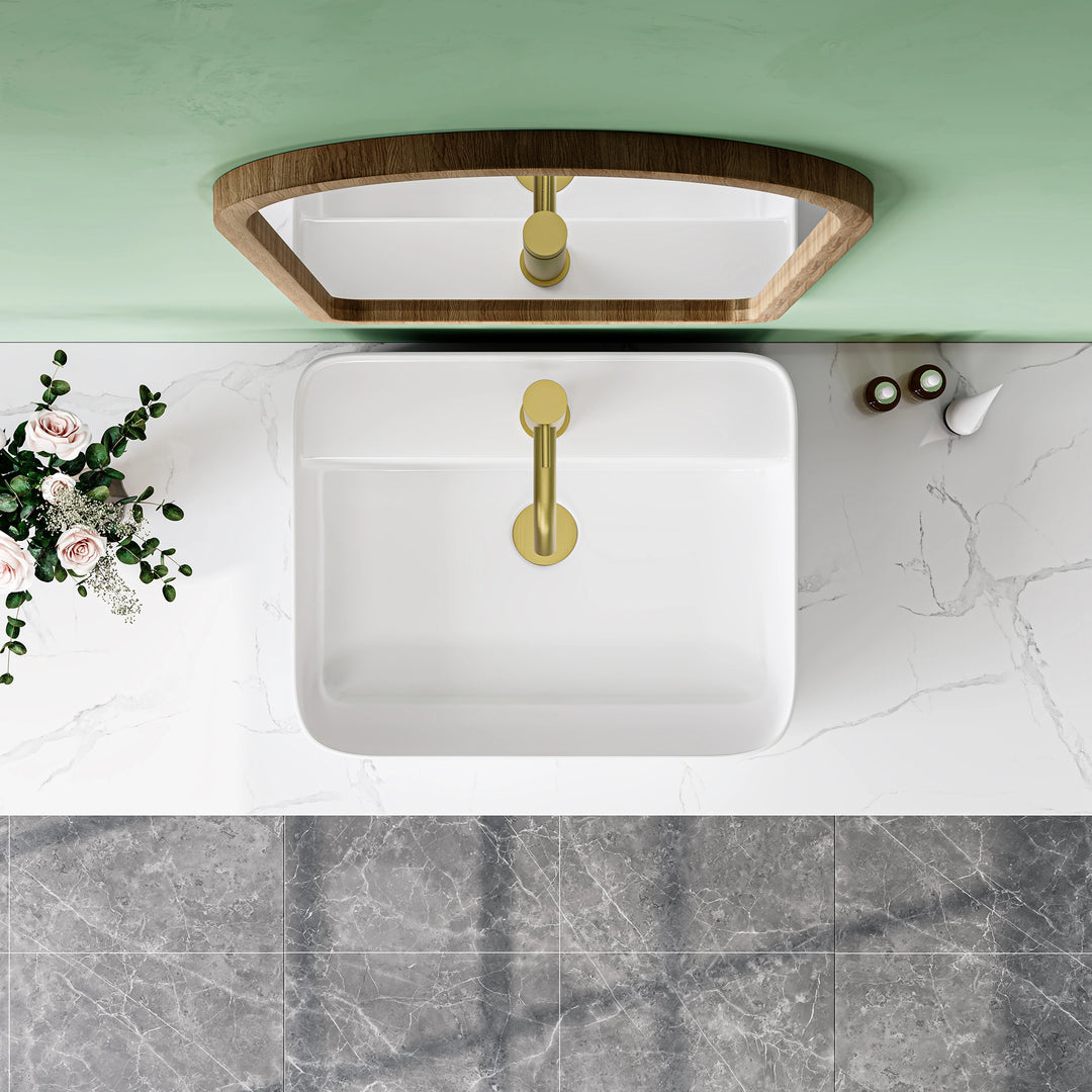 Denbigh 19.5" W x 15.7" D Rectangular Vitreous China Vessel Bathroom Sink
