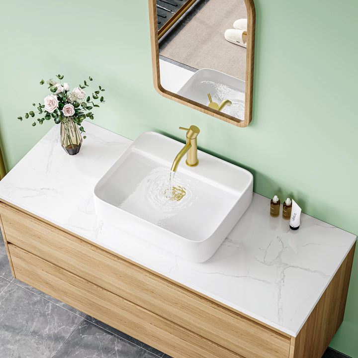 Denbigh 19.5" W x 15.7" D Rectangular Vitreous China Vessel Bathroom Sink