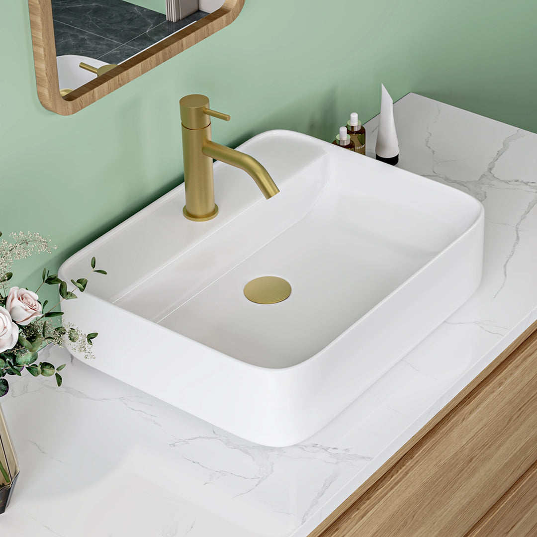 Denbigh 19.5" W x 15.7" D Rectangular Vitreous China Vessel Bathroom Sink