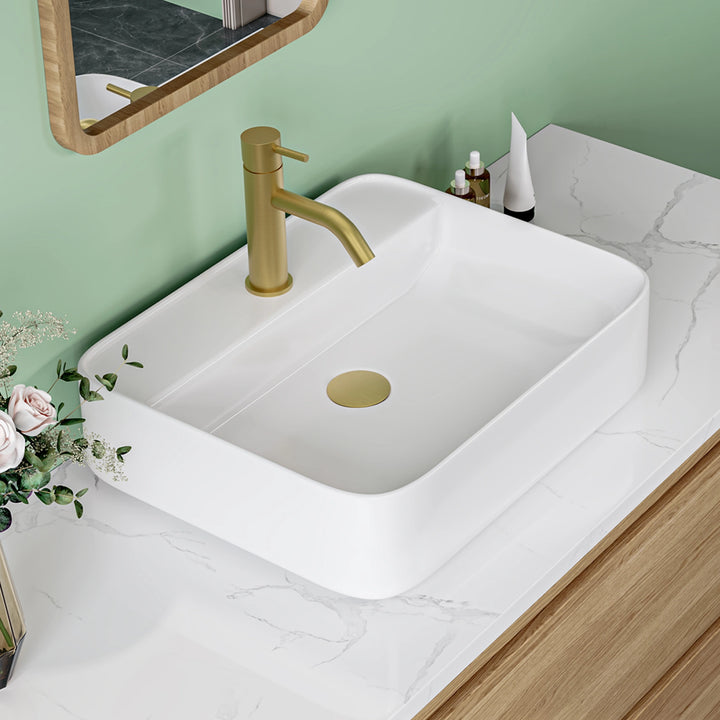 Denbigh 19.5" W x 15.7" D Rectangular Vitreous China Vessel Bathroom Sink