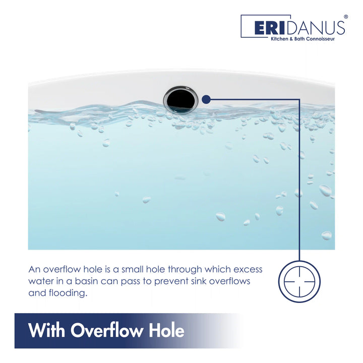 Ceramic sink overflow hole functional schematic for anti-flood design