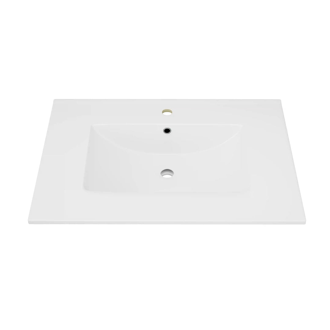 Dayton 31" Rectangular Vanity Top Vitreous China Sink in White with Single Faucet Hole (Sink Only)
