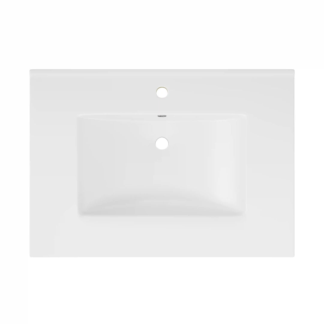 Dayton 31" Rectangular Vanity Top Vitreous China Sink in White with Single Faucet Hole (Sink Only)
