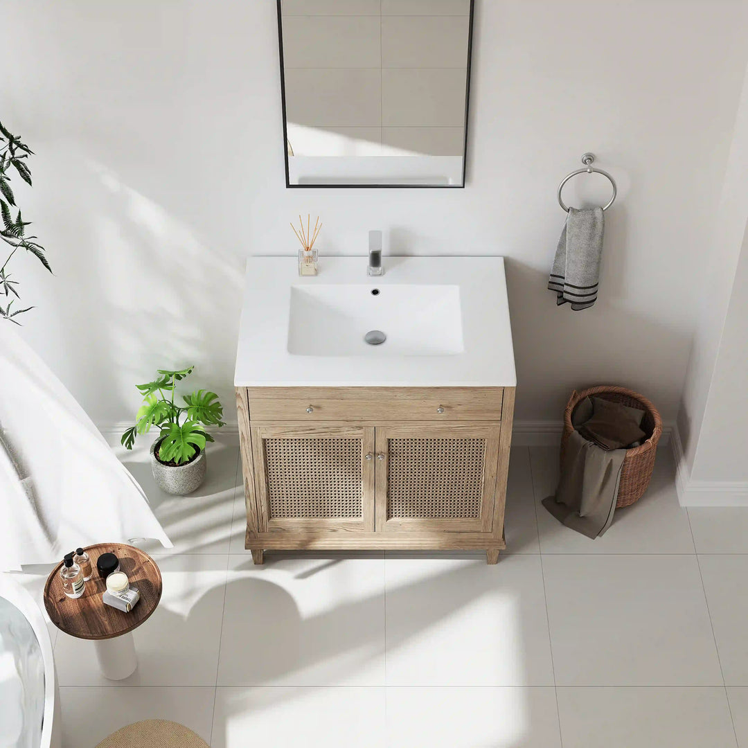 Dayton 31" Rectangular Vanity Top Vitreous China Sink in White with Single Faucet Hole (Sink Only)