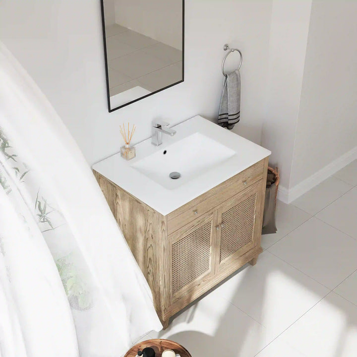 Dayton 31" Rectangular Vanity Top Vitreous China Sink in White with Single Faucet Hole (Sink Only)
