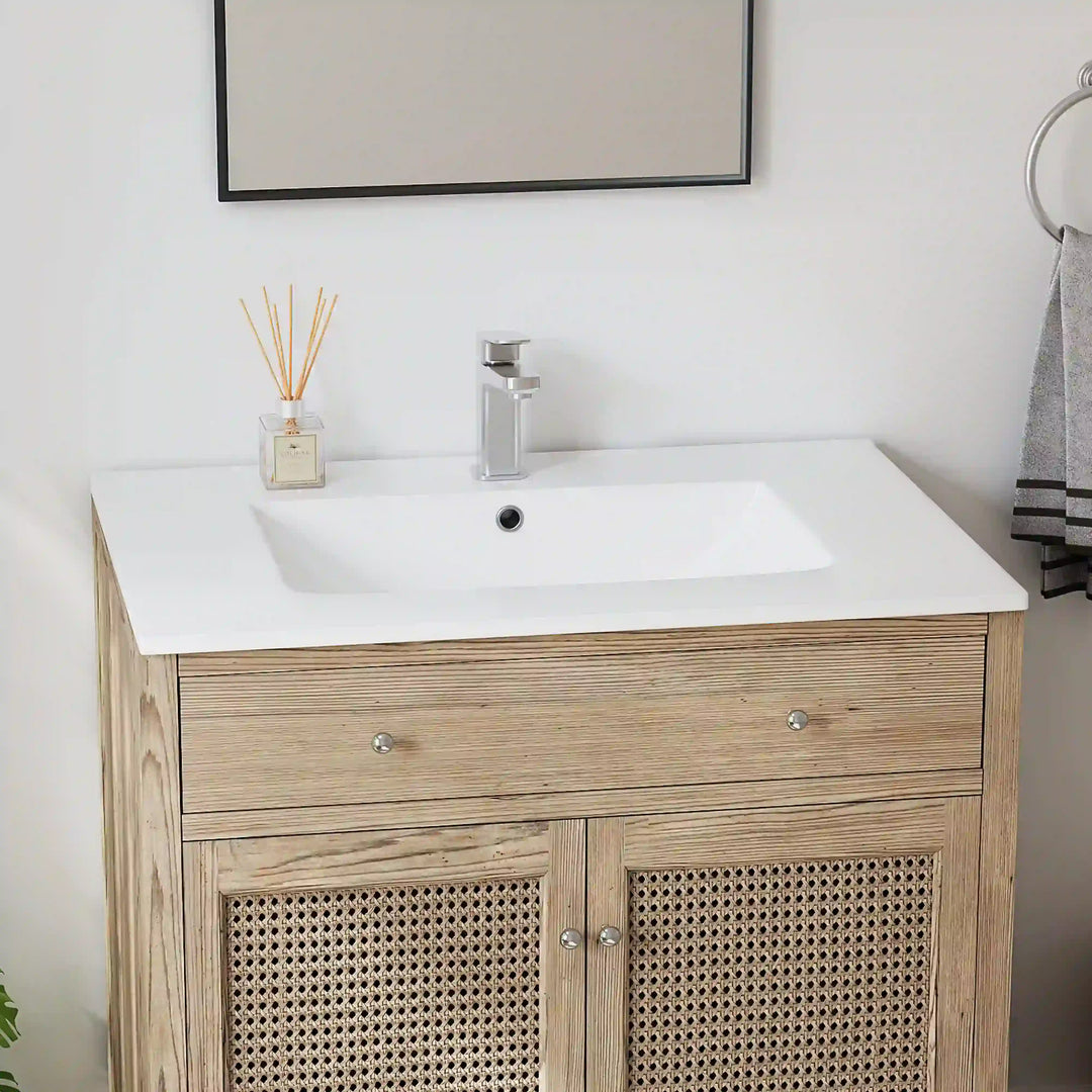 Dayton 31" Rectangular Vanity Top Vitreous China Sink in White with Single Faucet Hole (Sink Only)
