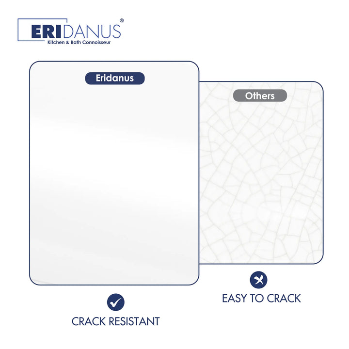 Smooth crack-resistant white finish vs. cracked surface.