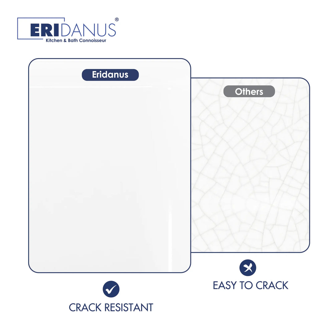 Crack-resistant vs easy-to-crack ceramic sink finish.