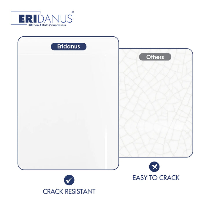 Crack-resistant vs easy-to-crack ceramic sink finish.