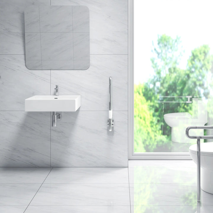 Turner 24" Rectangular Vessel Vitreous China Wall Mount Bathroom Sink with Overflow, Multiple Colors
