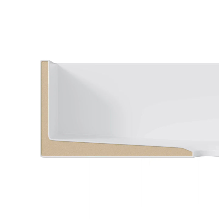 White ceramic sink cross-section showing thick solid inner structure
