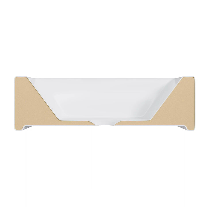 White ceramic sink cross-section showing thick solid core material structure