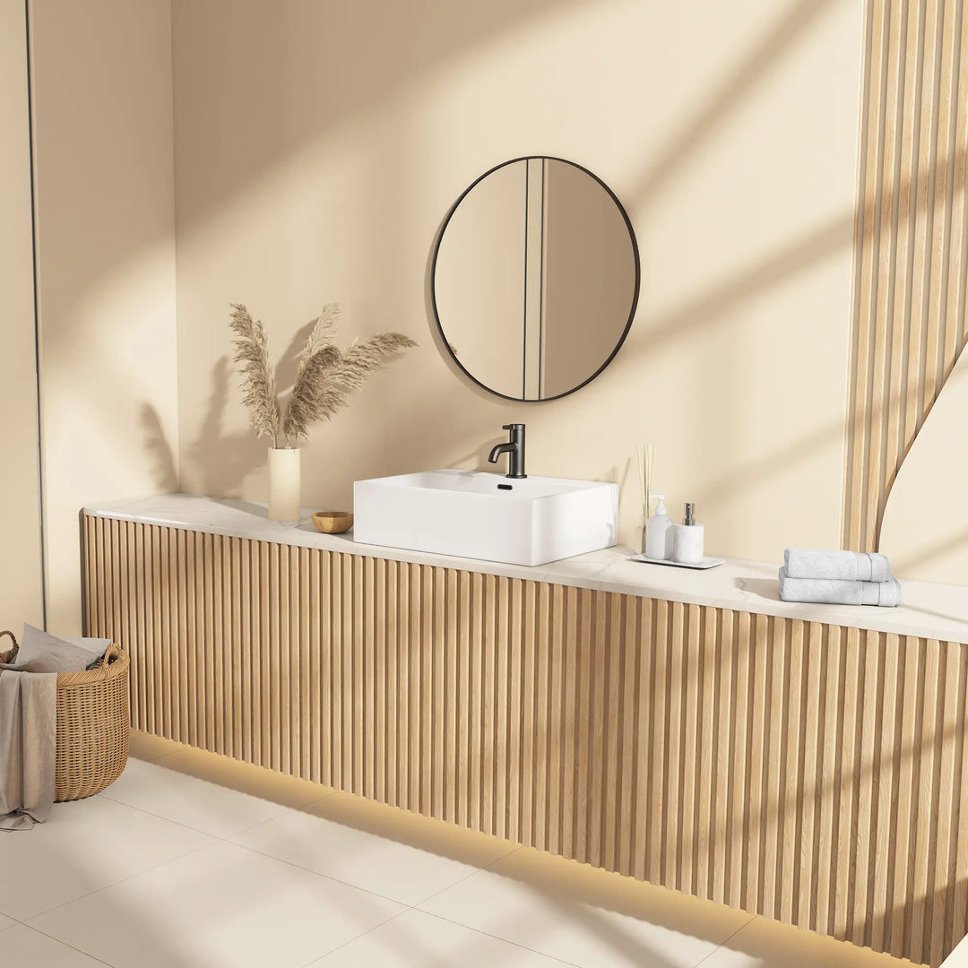 Turner Rectangular Wall-Mount Ceramic Bathroom Sink in White Available in Sizes