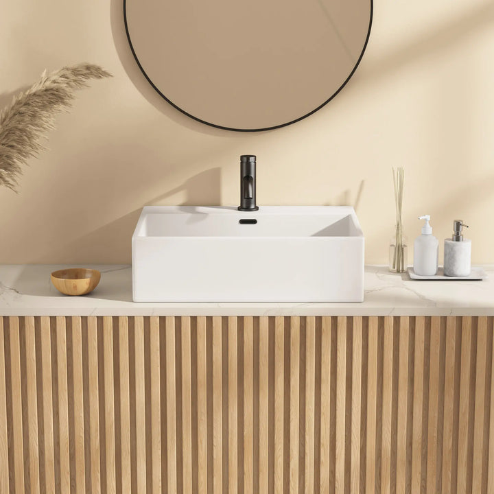 Turner Rectangular Wall-Mount Ceramic Bathroom Sink in White Available in Sizes