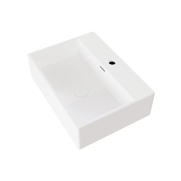 Turner Rectangular Wall-Mount Ceramic Bathroom Sink in White Available in Sizes