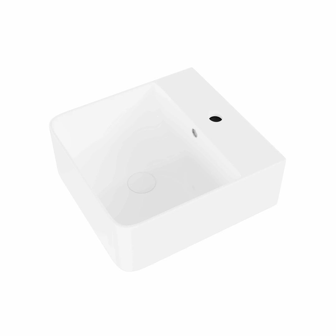 Turner Rectangular Wall-Mount Ceramic Bathroom Sink in White Available in Sizes