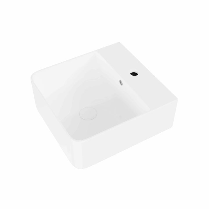 Turner Rectangular Wall-Mount Ceramic Bathroom Sink in White Available in Sizes