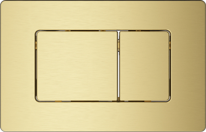 Brushed Stainless Steel Dual Flush Actuator Plate, Square Wall Mounted