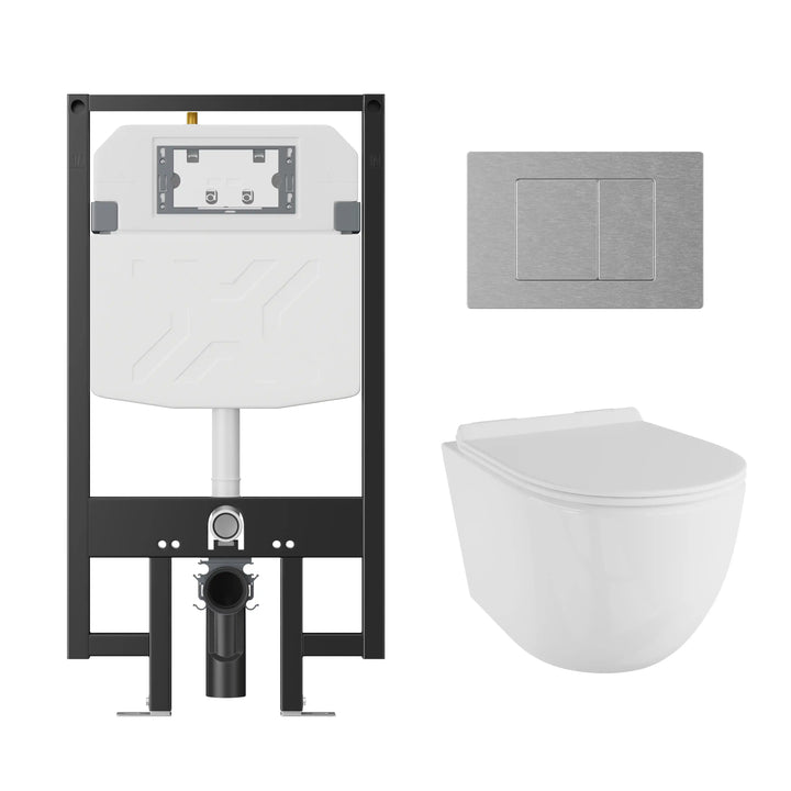 Hampton Wall-Hung Elongated Toilet with In-Wall Tank, Dual Flush 0.8/1.6 GPF