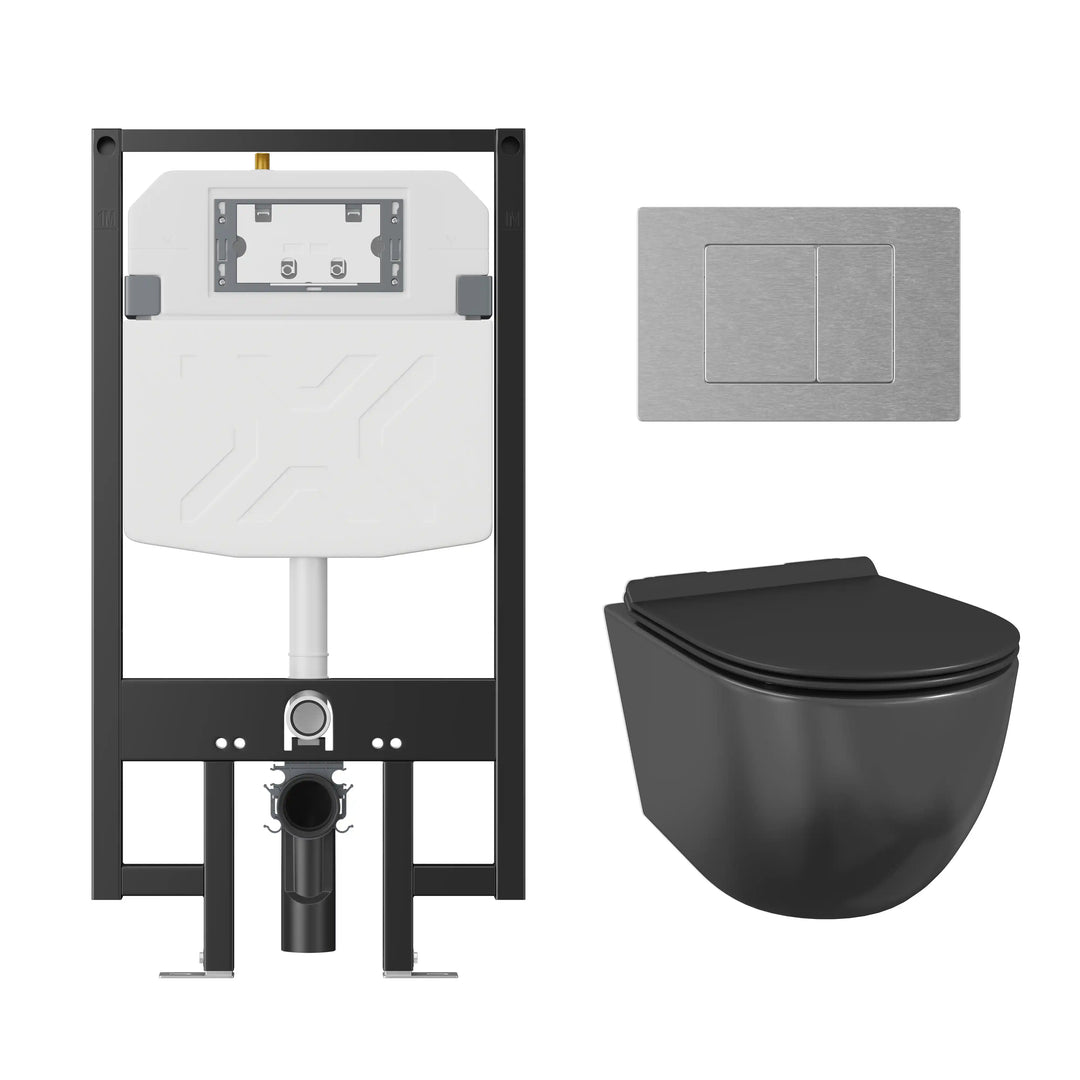 Hampton Wall-Hung Elongated Toilet with In-Wall Tank, Dual Flush 0.8/1.6 GPF