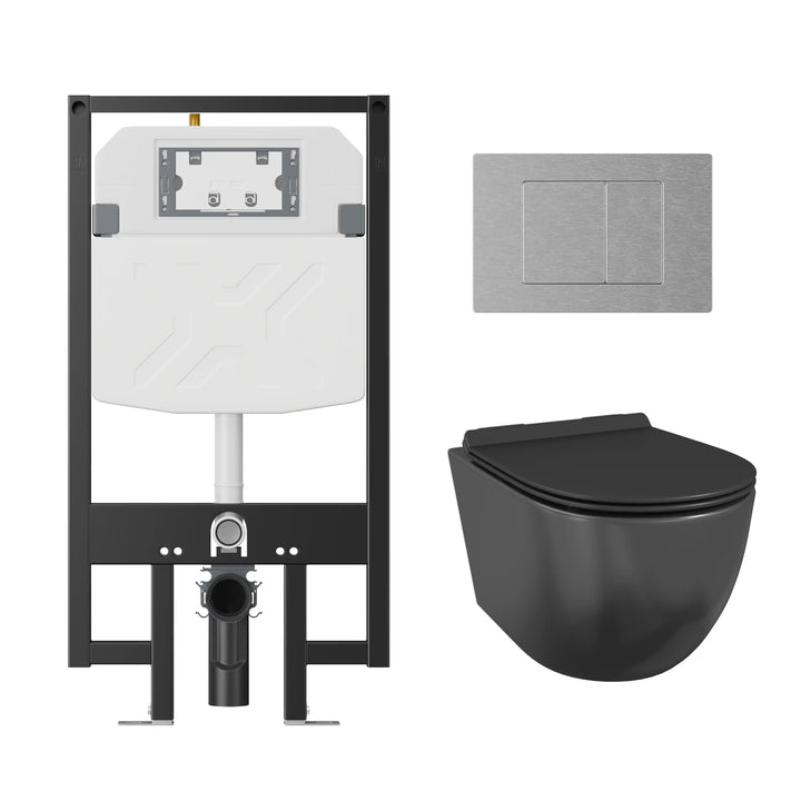 Hampton Wall-Hung Elongated Toilet with In-Wall Tank, Dual Flush 0.8/1.6 GPF