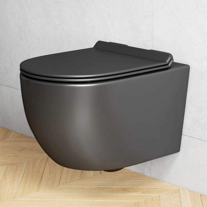 Hampton Wall-hung Elongated Toilet, 0.8/1.6 GPF Dual Flush, Multiple Colors