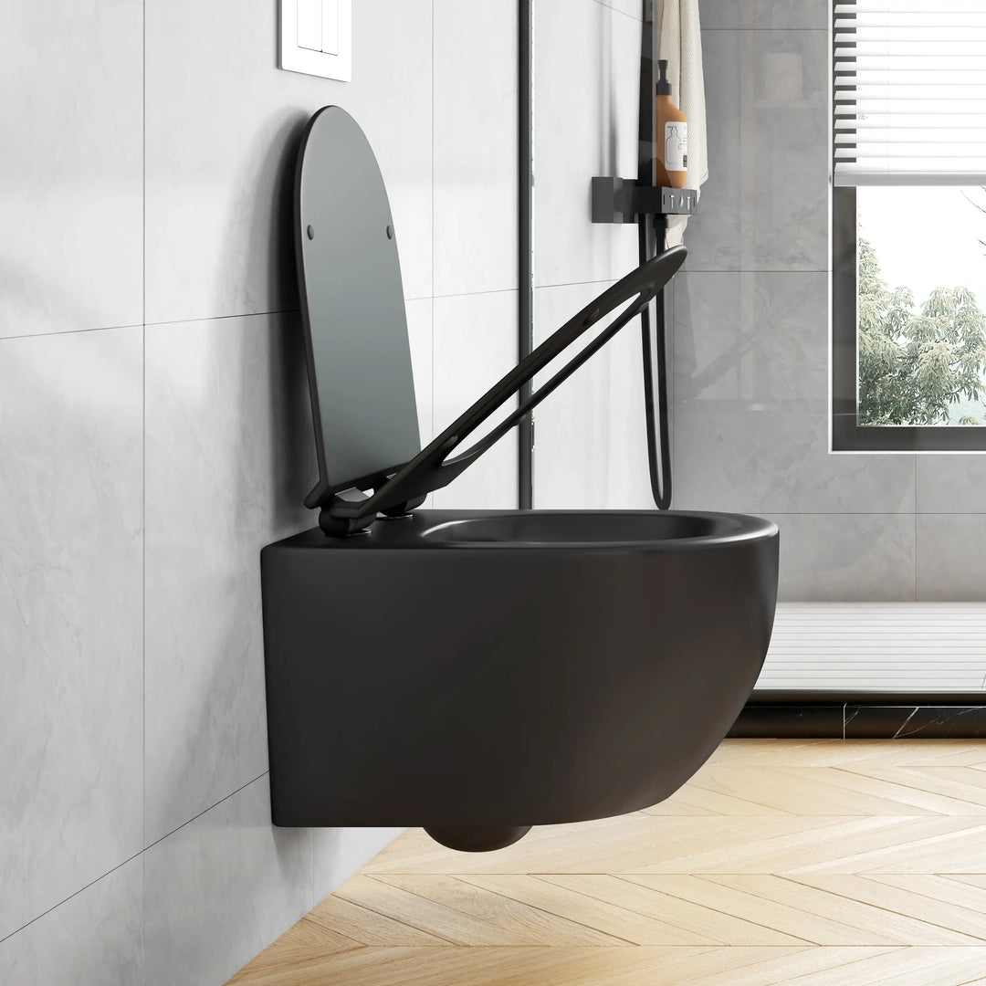 Hampton Wall-hung Elongated Toilet, 0.8/1.6 GPF Dual Flush, Multiple Colors